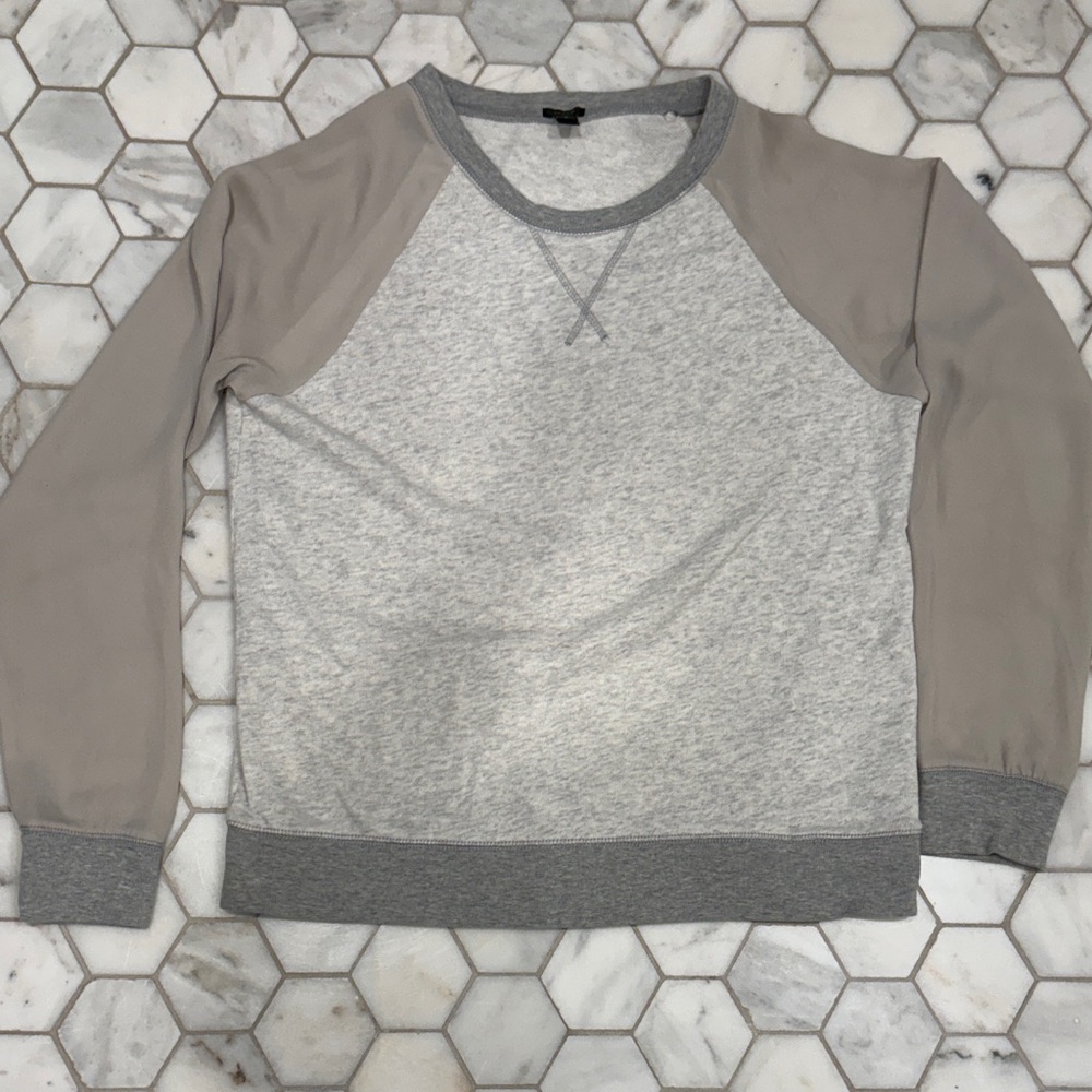 J Crew Gray and Tan Women’s  upscale sweatshirt